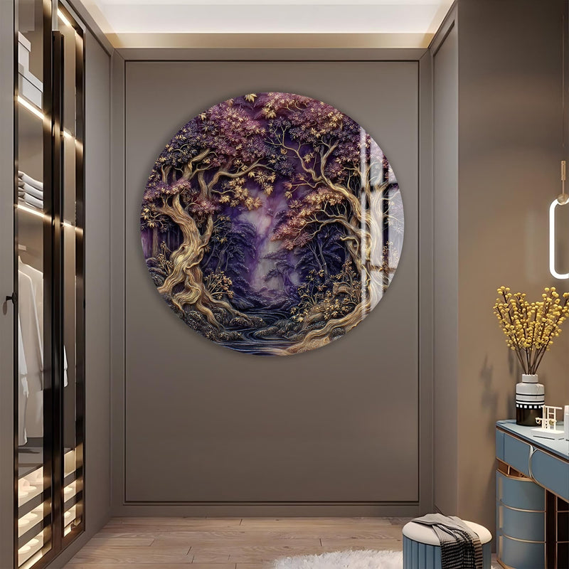 Artronauts Glass Print Enchanted Purple Forest - Tempered Glass Wall Art