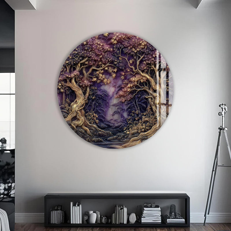 Artronauts Glass Print Enchanted Purple Forest - Tempered Glass Wall Art