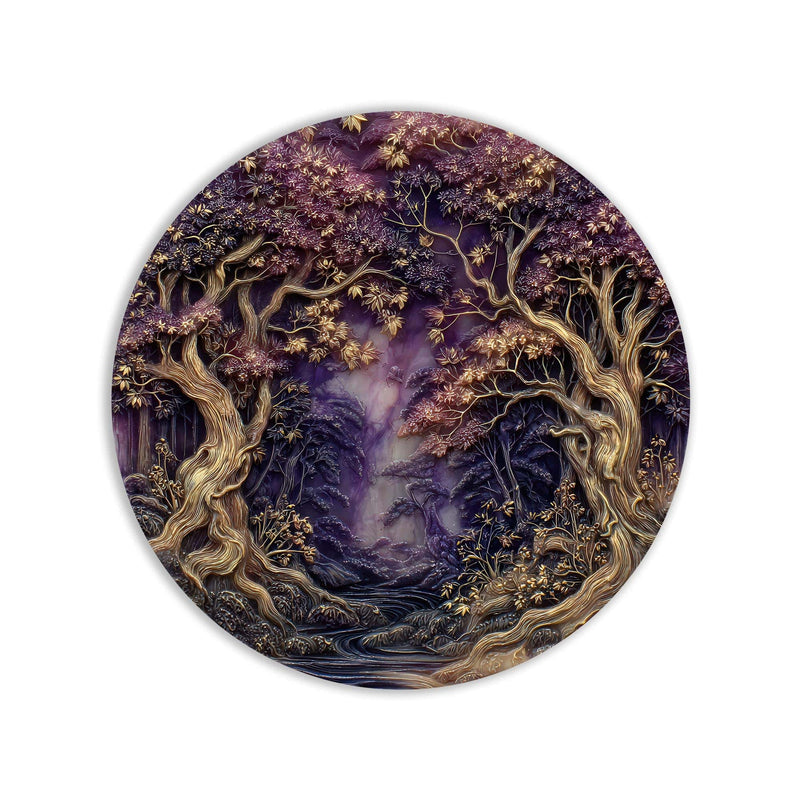 Artronauts Glass Print Enchanted Purple Forest - Tempered Glass Wall Art