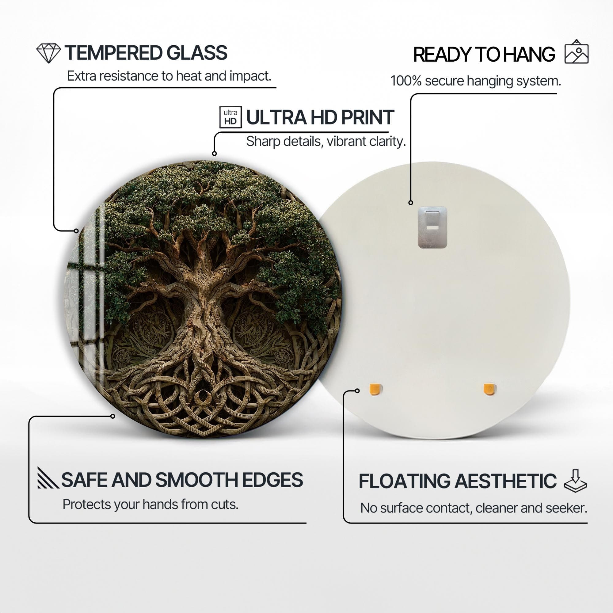 Artronauts Glass Print Celtic Knot Tree - Tempered Glass Wall Art