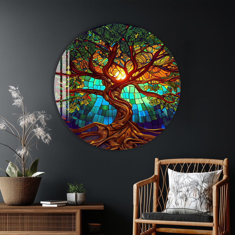 Artronauts Glass Print Tree of Radiance-Tree Of Life Glass Wall Art