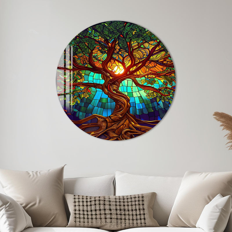 Artronauts Glass Print Tree of Radiance-Tree Of Life Glass Wall Art