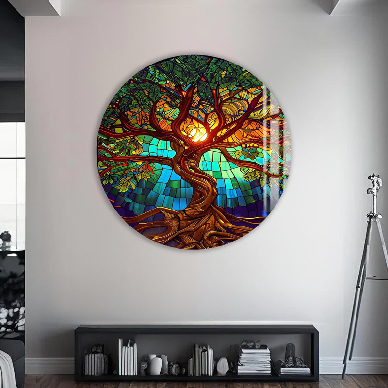 Artronauts Glass Print Tree of Radiance-Tree Of Life Glass Wall Art