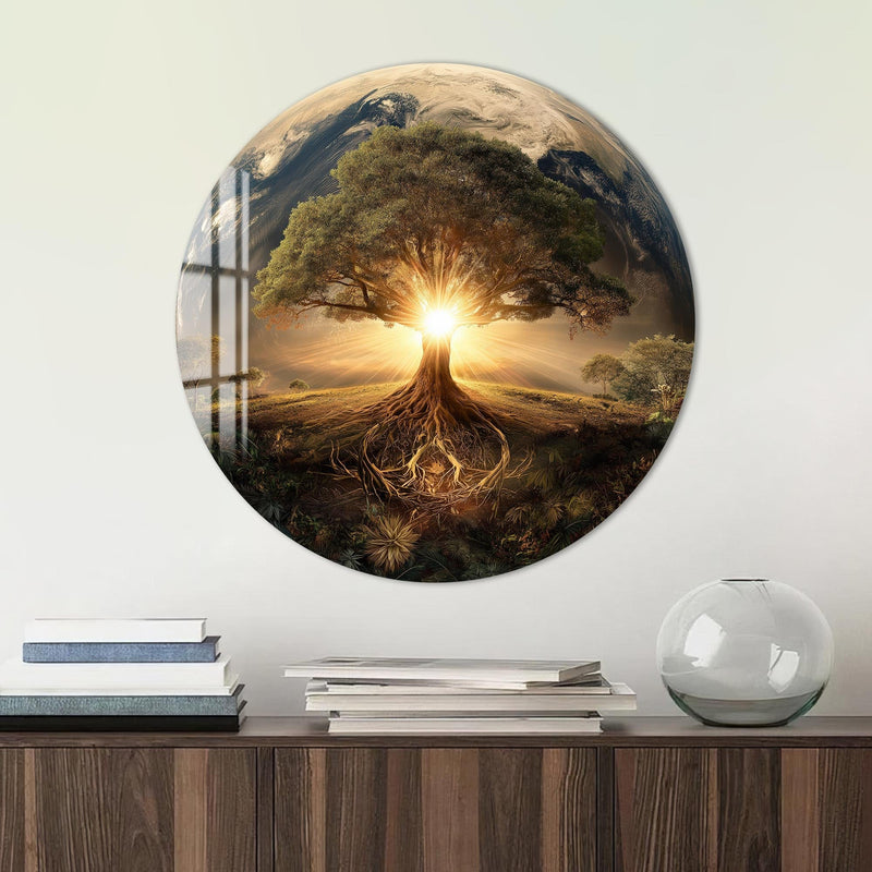 Artronauts Glass Print Earthrise Life Tree - Tempered Glass Wall Art