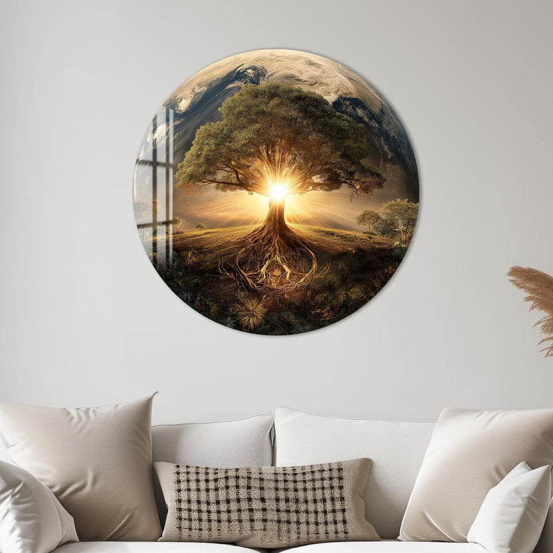 Artronauts Glass Print Earthrise Life Tree - Tempered Glass Wall Art