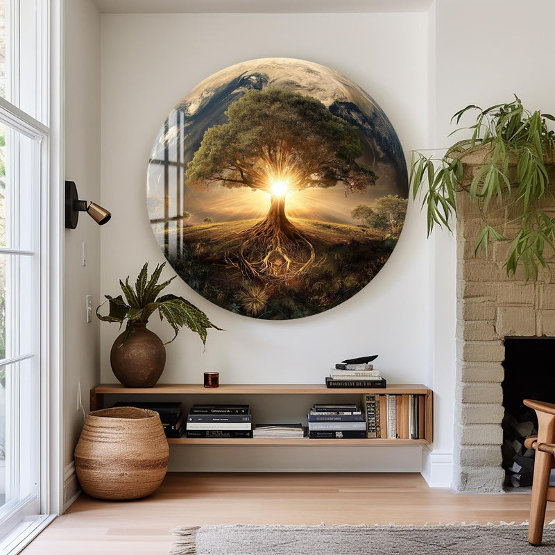 Artronauts Glass Print Earthrise Life Tree - Tempered Glass Wall Art