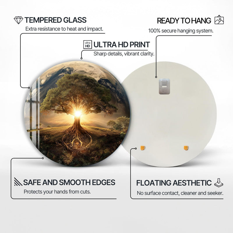 Artronauts Glass Print Earthrise Life Tree - Tempered Glass Wall Art