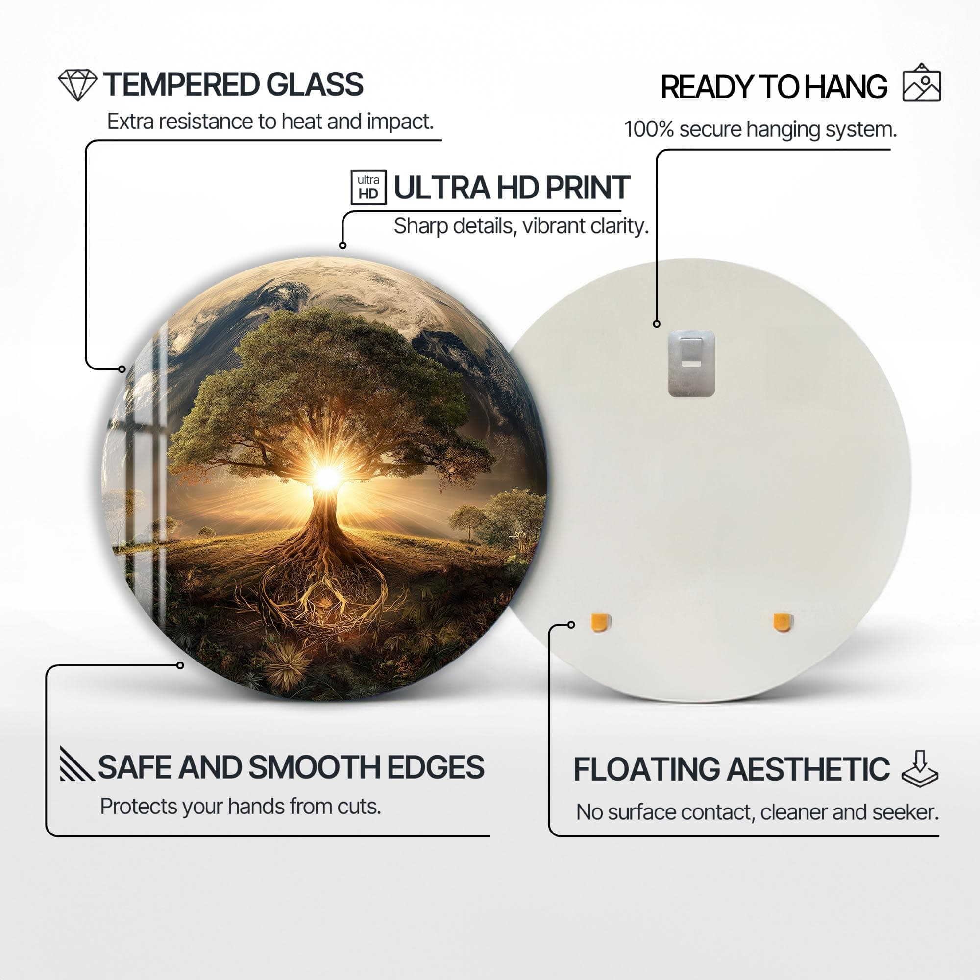 Artronauts Glass Print Earthrise Life Tree - Tempered Glass Wall Art