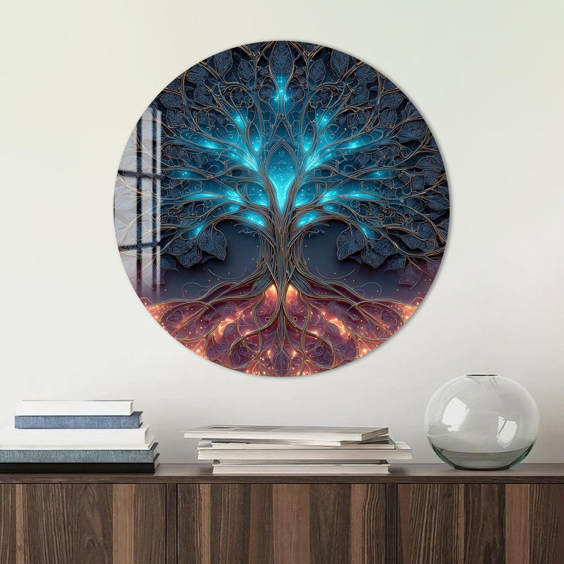 Artronauts Glass Print Neon Energy Tree - Tempered Glass Wall Art