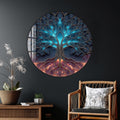 Artronauts Glass Print Neon Energy Tree - Tempered Glass Wall Art