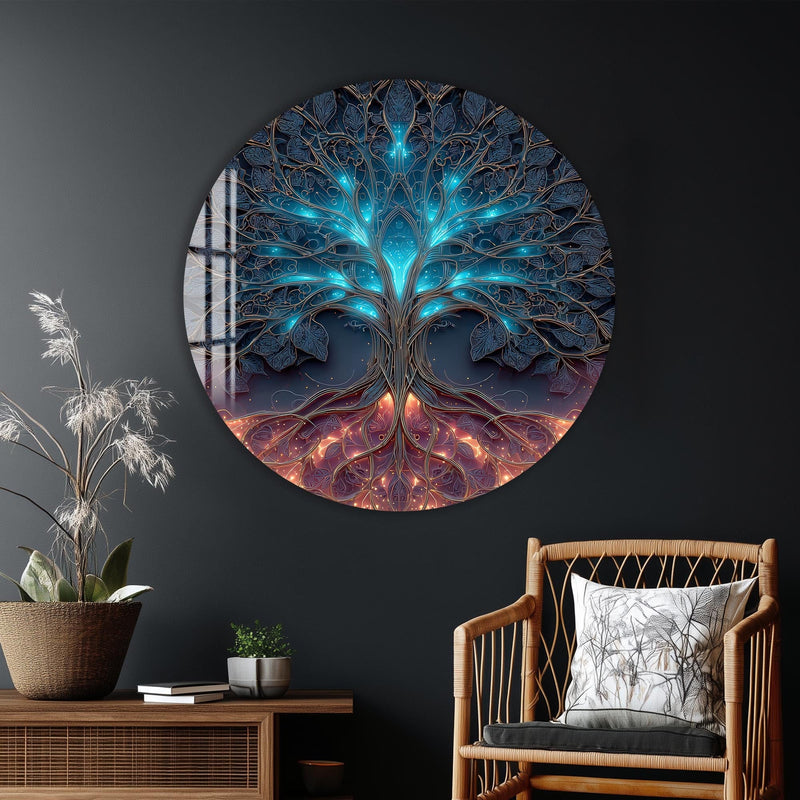 Artronauts Glass Print Neon Energy Tree - Tempered Glass Wall Art