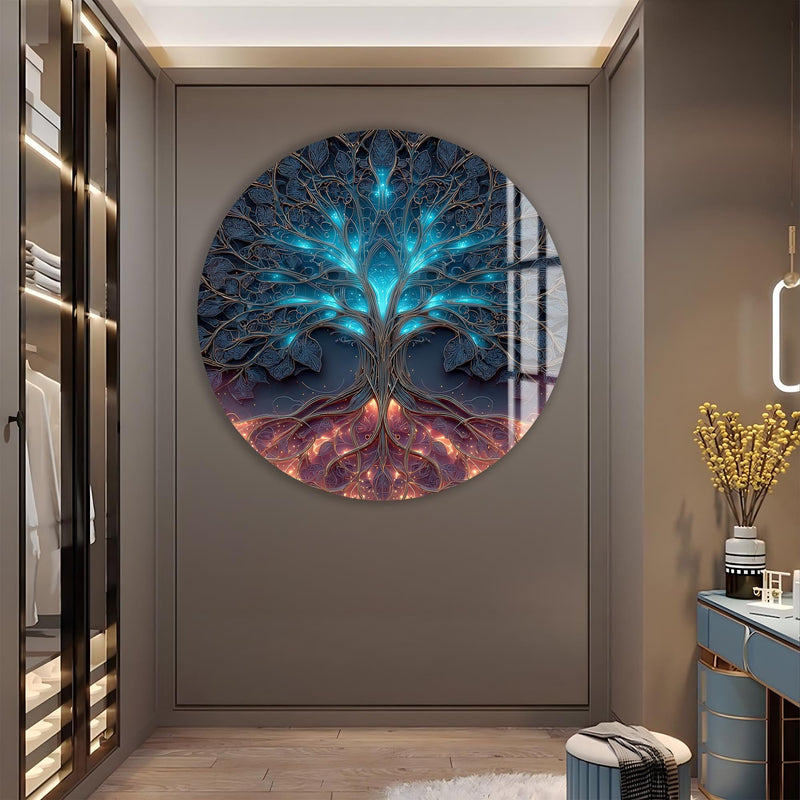 Artronauts Glass Print Neon Energy Tree - Tempered Glass Wall Art
