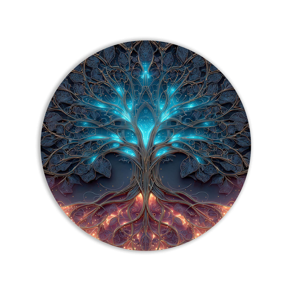 Artronauts Glass Print Neon Energy Tree - Tempered Glass Wall Art