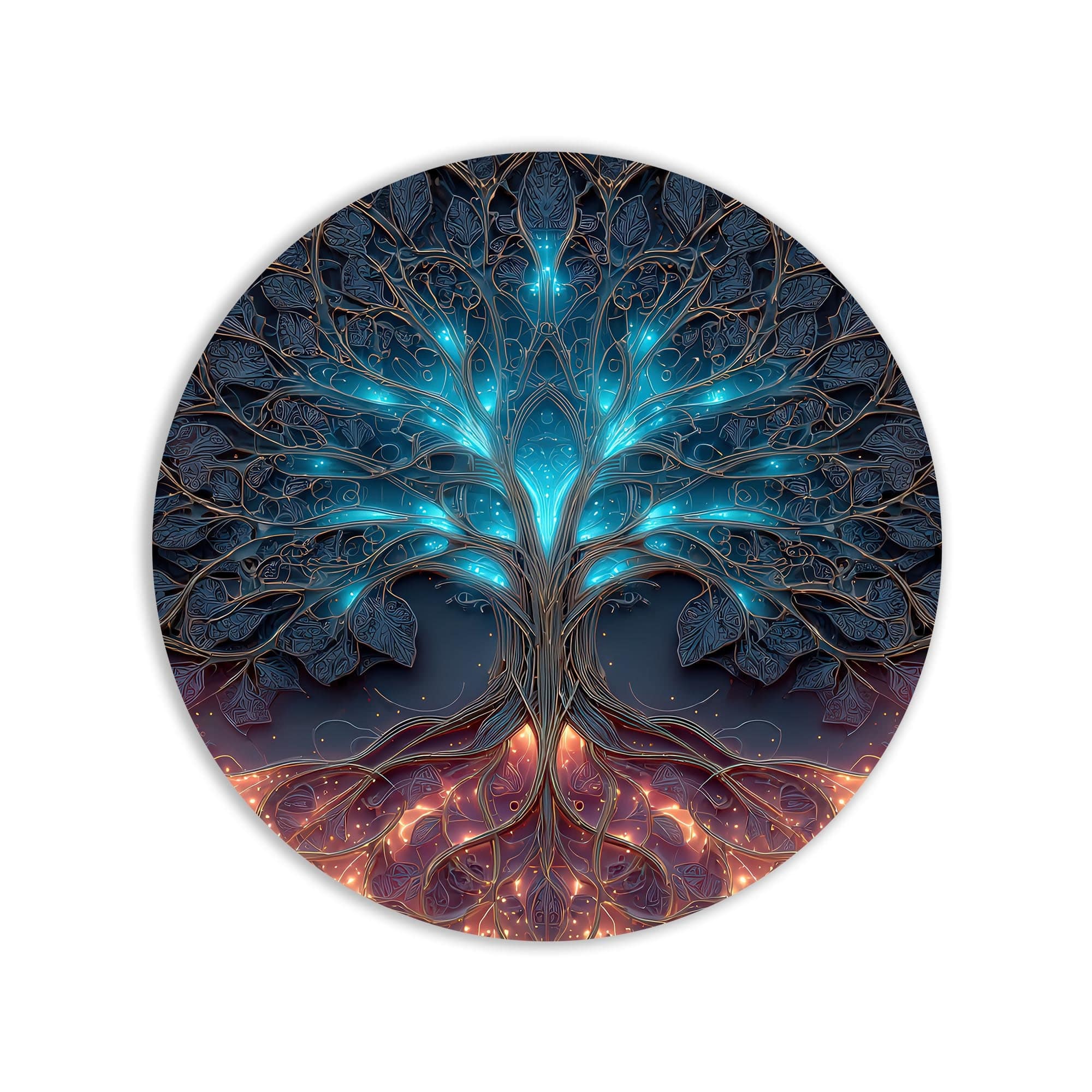 Artronauts Glass Print Neon Energy Tree - Tempered Glass Wall Art