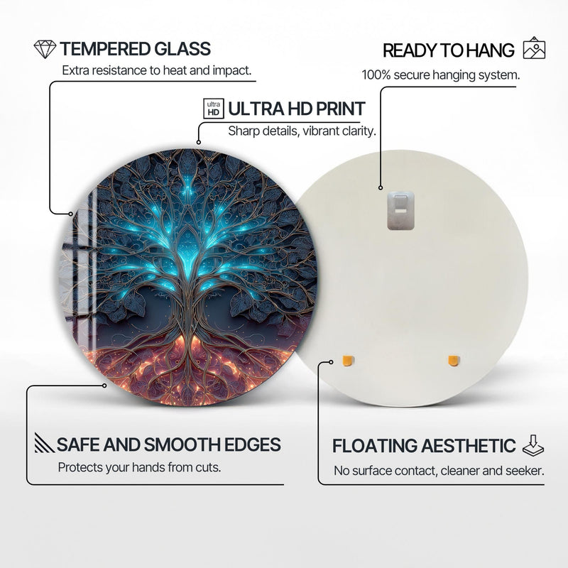 Artronauts Glass Print Neon Energy Tree - Tempered Glass Wall Art