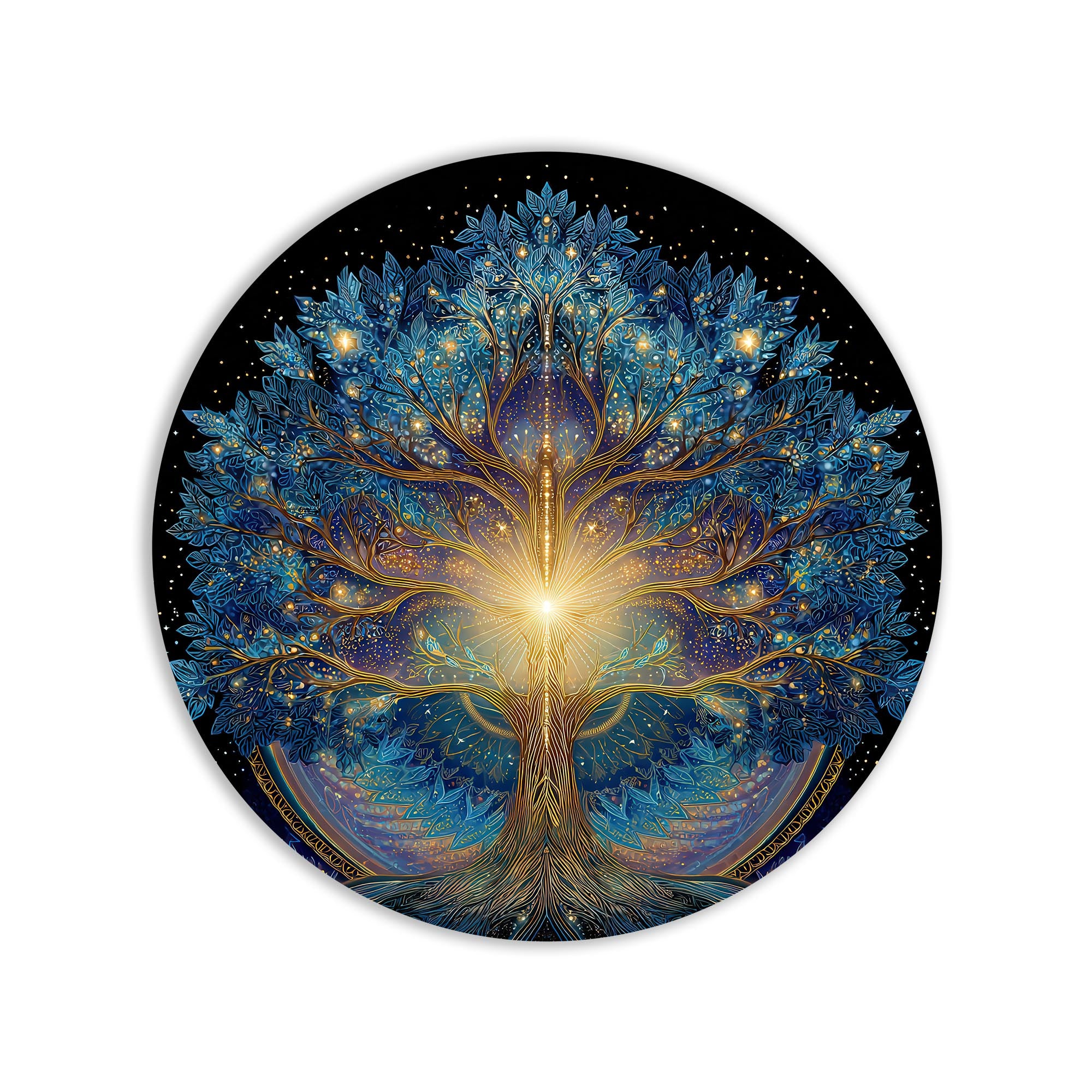 Artronauts Glass Print Celestial Blue Tree - Tempered Glass Wall Art