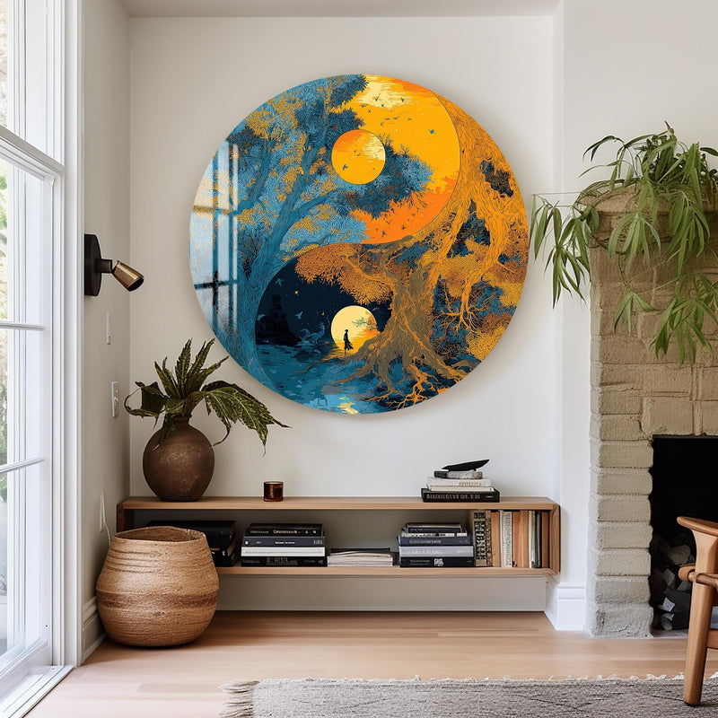 Artronauts Glass Print Sun & Moon Tree - Tempered Glass Wall Art
