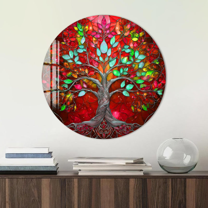 Artronauts Glass Print Ruby Blossom Tree - Tempered Glass Wall Art