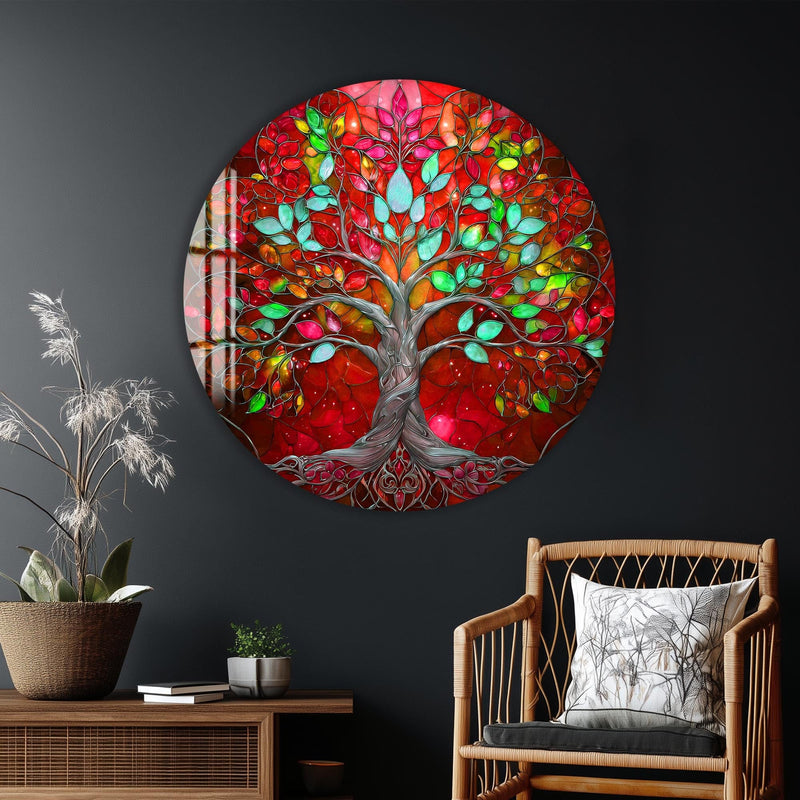 Artronauts Glass Print Ruby Blossom Tree - Tempered Glass Wall Art