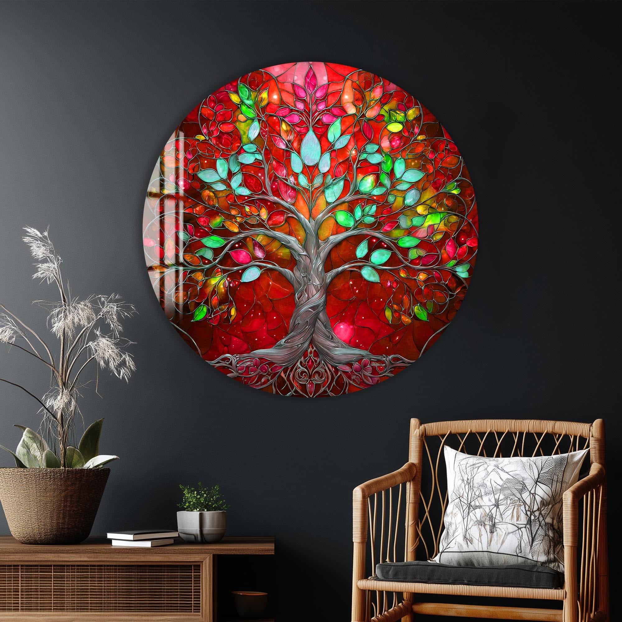 Artronauts Glass Print Ruby Blossom Tree - Tempered Glass Wall Art