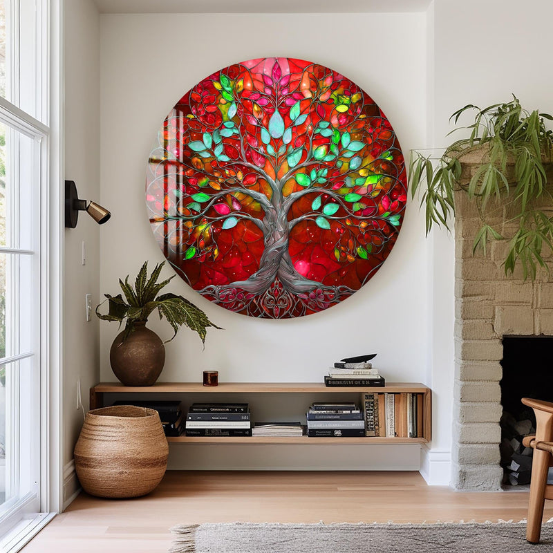 Artronauts Glass Print Ruby Blossom Tree - Tempered Glass Wall Art