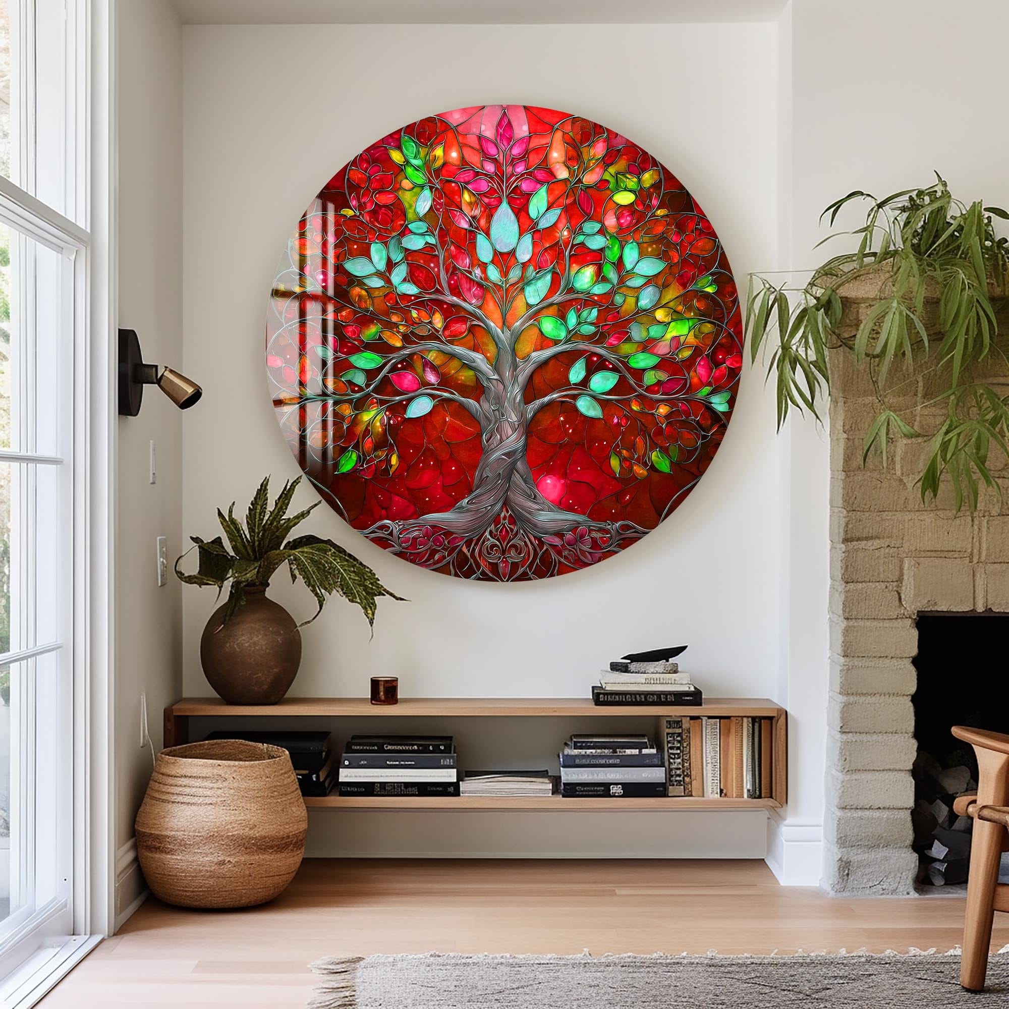 Artronauts Glass Print Ruby Blossom Tree - Tempered Glass Wall Art