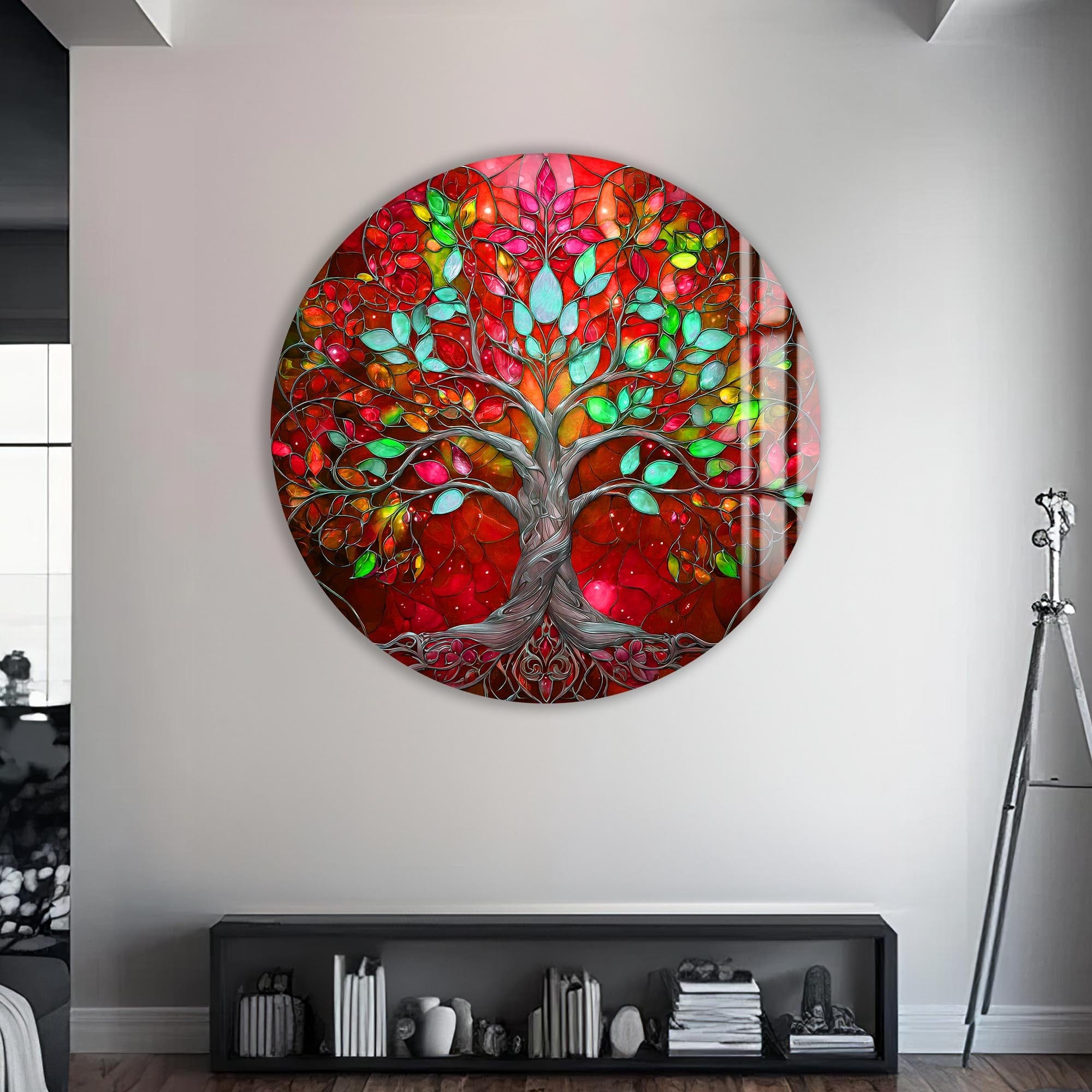 Artronauts Glass Print Ruby Blossom Tree - Tempered Glass Wall Art