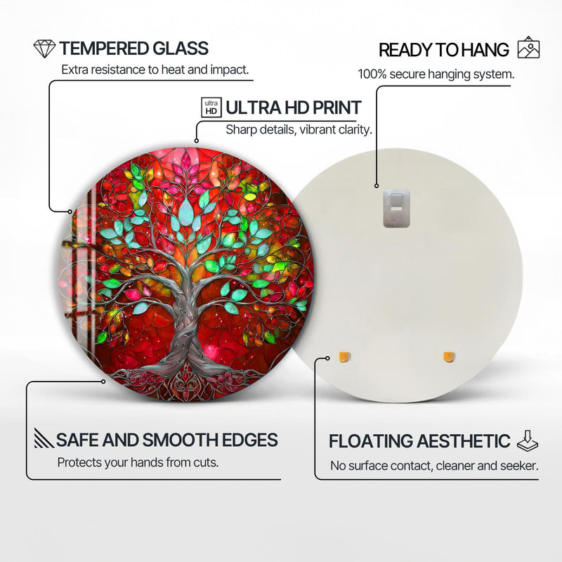 Artronauts Glass Print Ruby Blossom Tree - Tempered Glass Wall Art