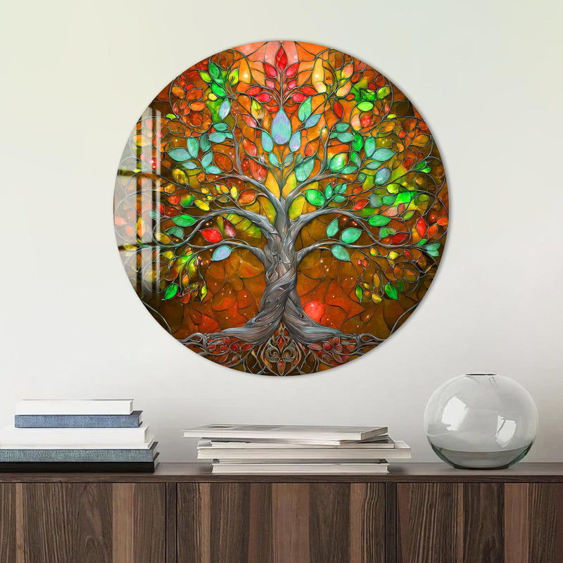 Artronauts Glass Print Golden Autumn Tree - Tempered Glass Wall Art