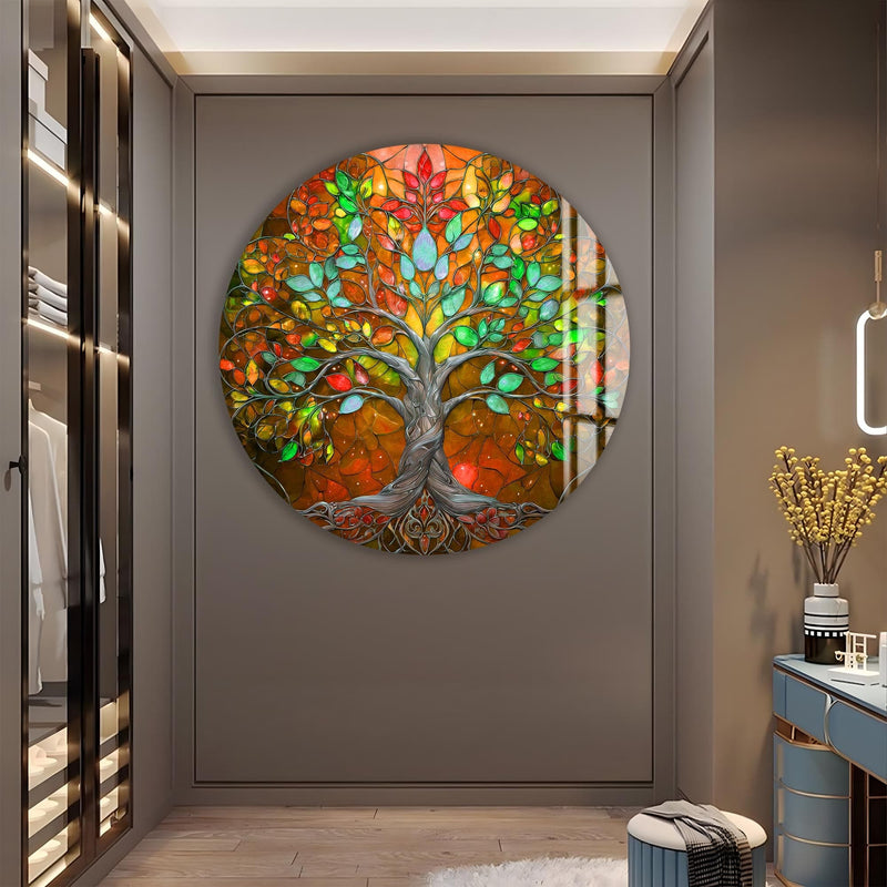 Artronauts Glass Print Golden Autumn Tree - Tempered Glass Wall Art