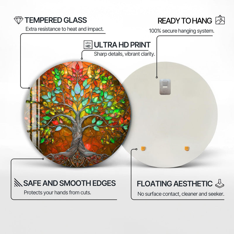 Artronauts Glass Print Golden Autumn Tree - Tempered Glass Wall Art