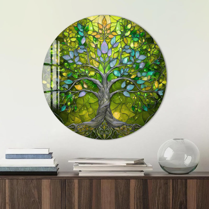 Artronauts Glass Print Emerald Life Tree - Tempered Glass Wall Art