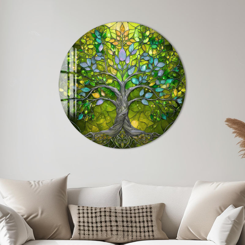 Artronauts Glass Print Emerald Life Tree - Tempered Glass Wall Art