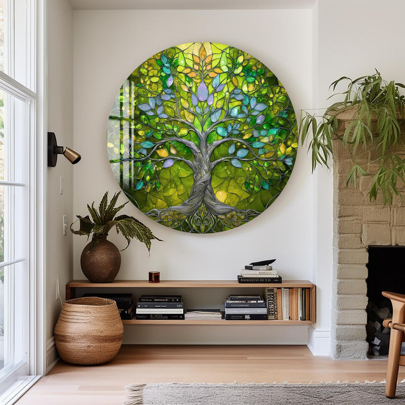 Artronauts Glass Print Emerald Life Tree - Tempered Glass Wall Art
