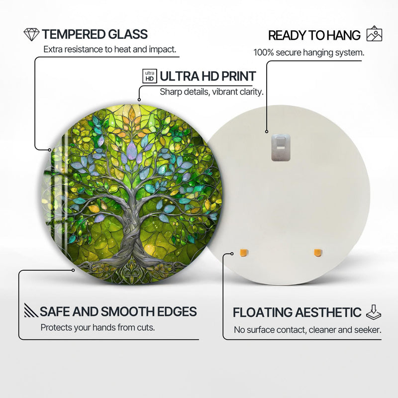 Artronauts Glass Print Emerald Life Tree - Tempered Glass Wall Art