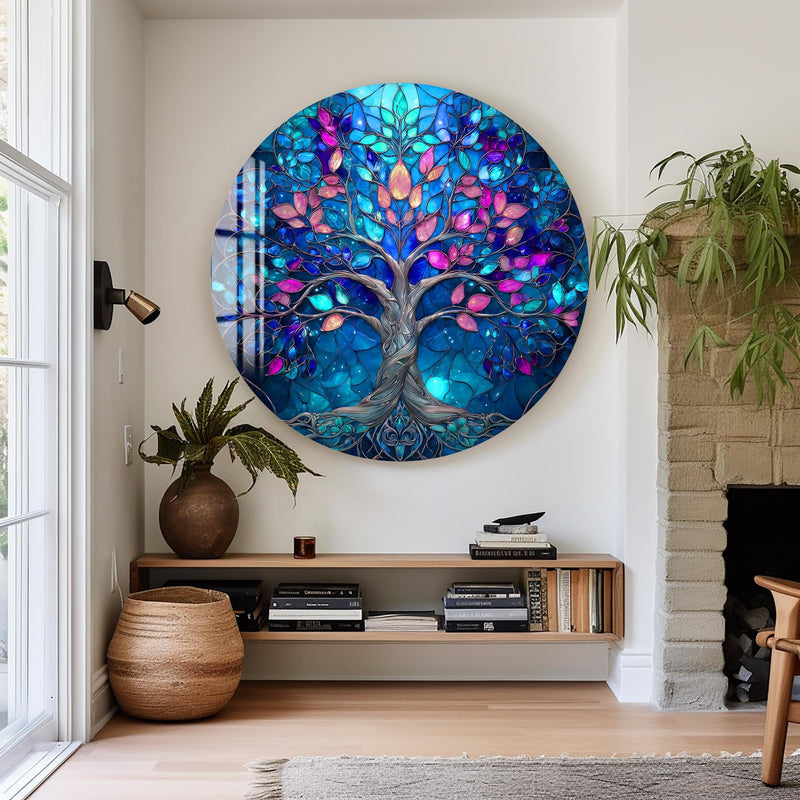 Artronauts Glass Print Sapphire Dream Tree - Tempered Glass Wall Art