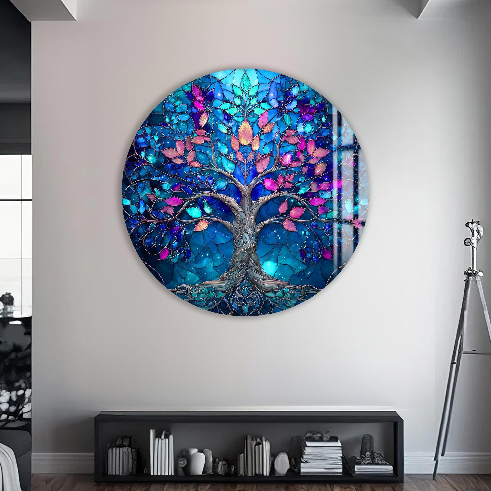 Artronauts Glass Print Sapphire Dream Tree - Tempered Glass Wall Art
