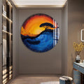 Artronauts Glass Print Sunset Rooted Tree - Tempered Glass Wall Art