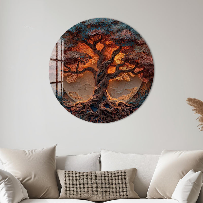 Artronauts Glass Print Twilight Ancient Tree - Tempered Glass Wall Art