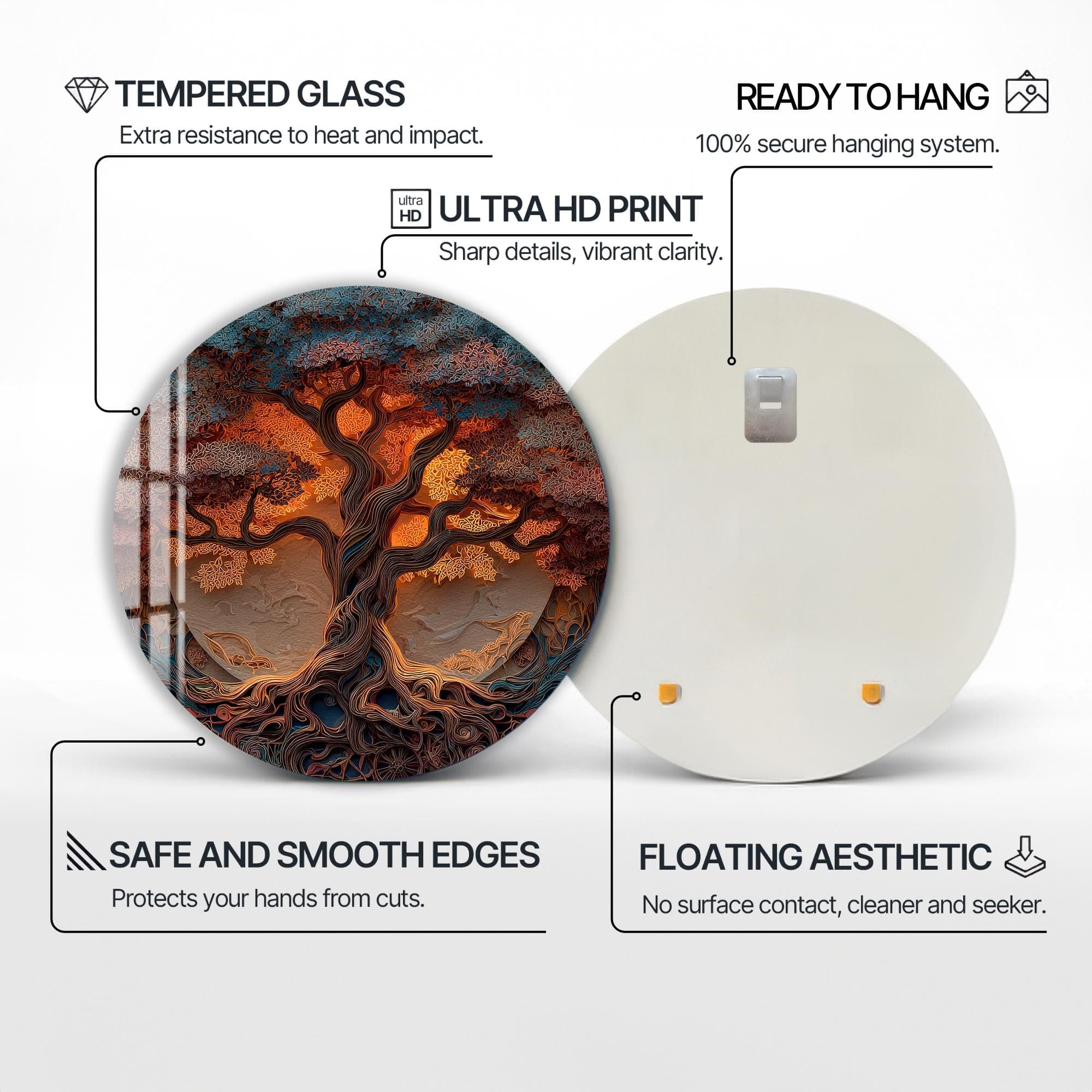 Artronauts Glass Print Twilight Ancient Tree - Tempered Glass Wall Art