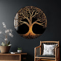 Artronauts Glass Print Golden Tree Of Life - Tempered Glass Wall Art