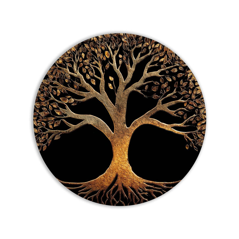 Artronauts Glass Print Golden Tree Of Life - Tempered Glass Wall Art