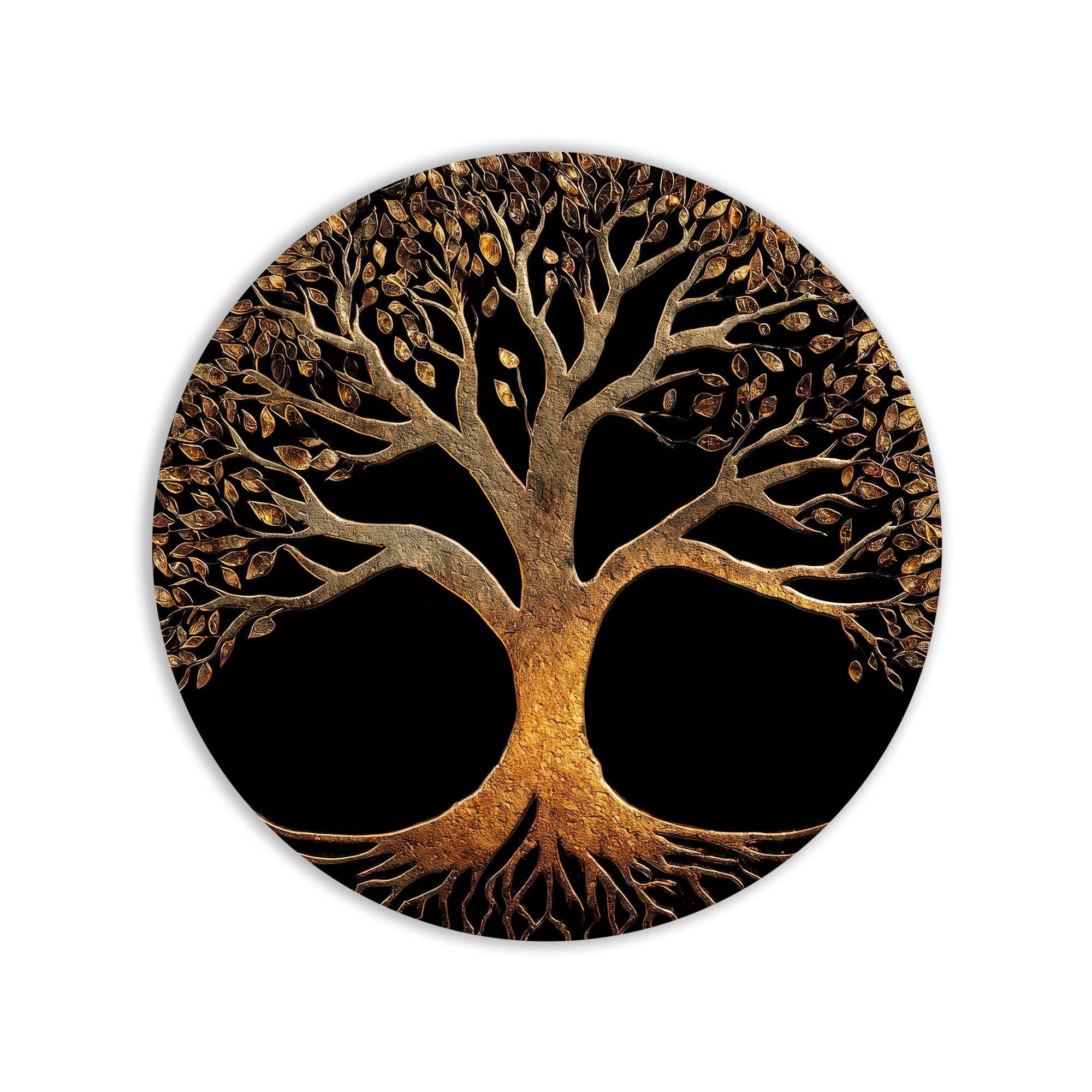Artronauts Glass Print Golden Tree Of Life - Tempered Glass Wall Art