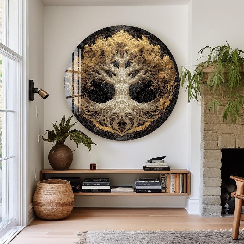 Artronauts Glass Print Celestial White Tree - Tempered Glass Wall Art