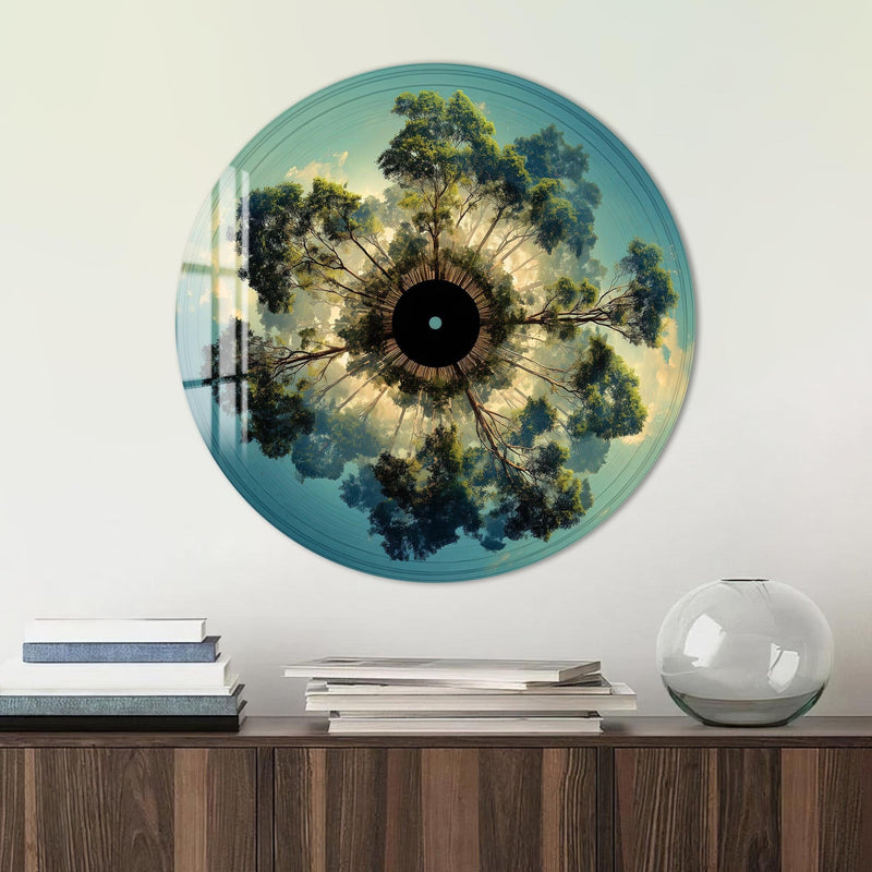 Artronauts Glass Print Sky Circle Tree - Tempered Glass Wall Art