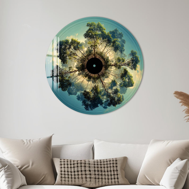 Artronauts Glass Print Sky Circle Tree - Tempered Glass Wall Art