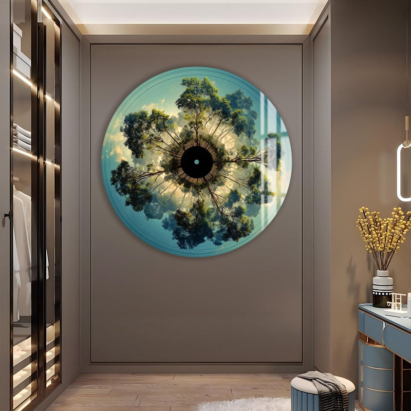 Artronauts Glass Print Sky Circle Tree - Tempered Glass Wall Art