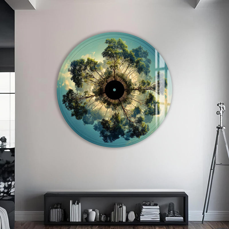 Artronauts Glass Print Sky Circle Tree - Tempered Glass Wall Art