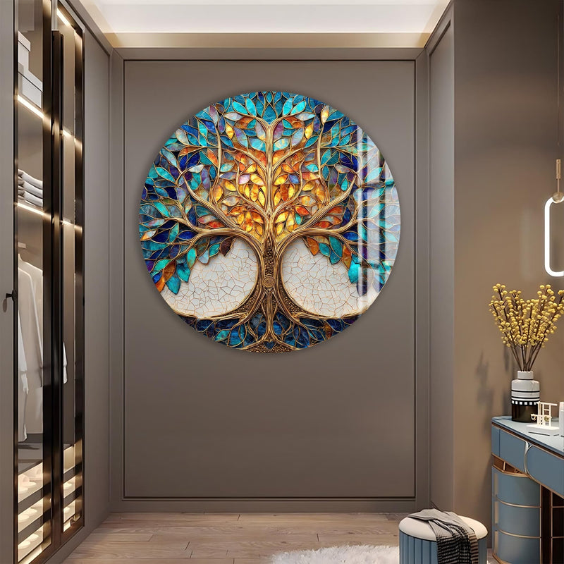 Artronauts Glass Print Stained Glass Tree - Tempered Glass Wall Art