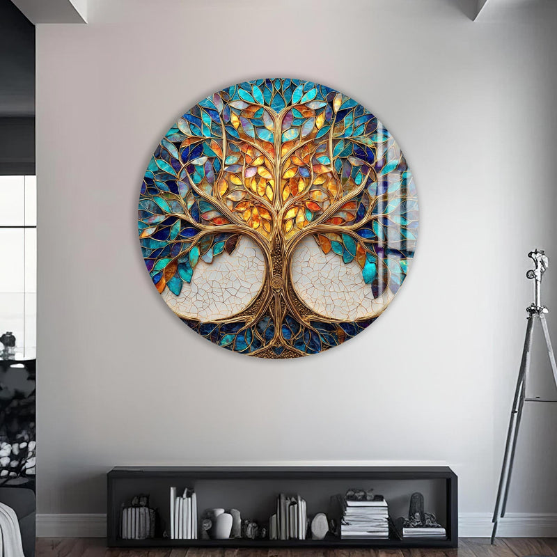 Artronauts Glass Print Stained Glass Tree - Tempered Glass Wall Art